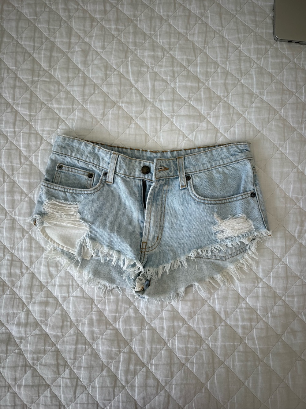 Carmar Light Blue Distressed Denim Cutoff Shorts